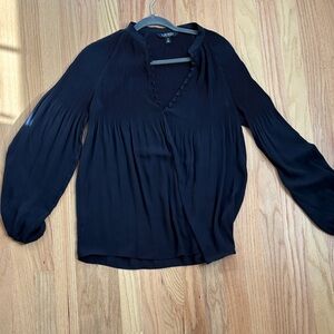 Women's navy Pleated Top